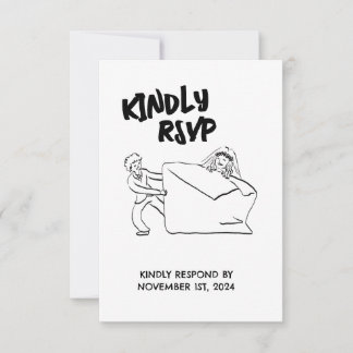 UAWG Niedliche Couple Illustration RSVP Karte