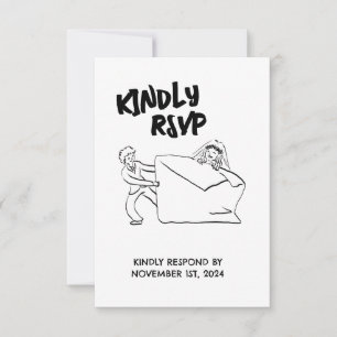 UAWG Niedliche Couple Illustration RSVP Karte