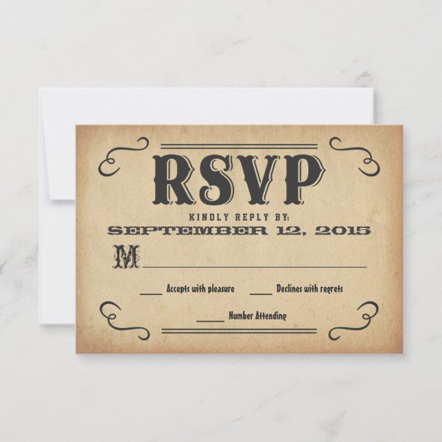 UAWG Old West Rustic Wedding Antwort (Vorderseite)