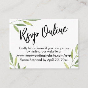 UAWG Online Green Foliage Wedding Card Begleitkarte