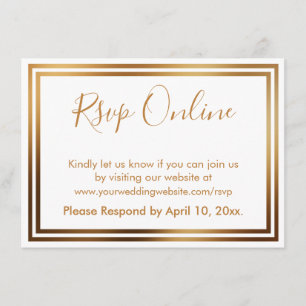 UAWG Online Simple Elegante Gold Borders on White Begleitkarte