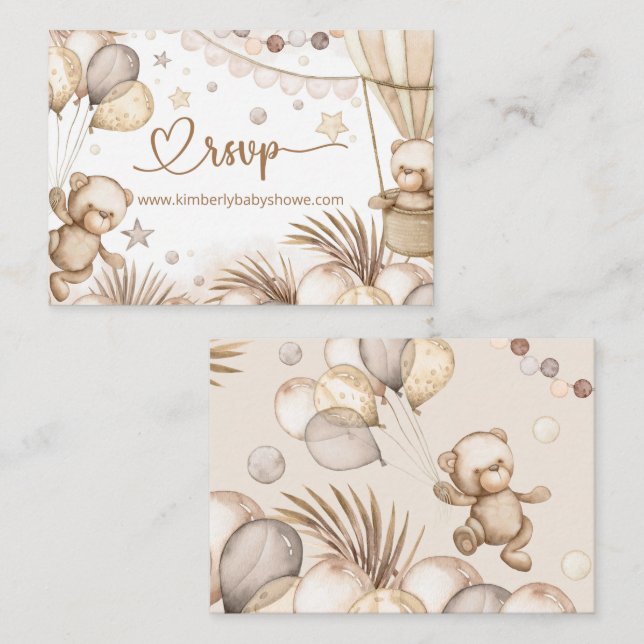 UAWG Online Teddy Bear Baby Baby Baby Baby Baby Begleitkarte (Vorne/Hinten)