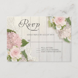 UAWG Pink Hydrangea Spitzen Holzblumen RSVP Karte