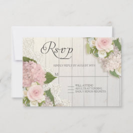 UAWG Pink Hydrangea Spitzen Holzblumen RSVP Karte