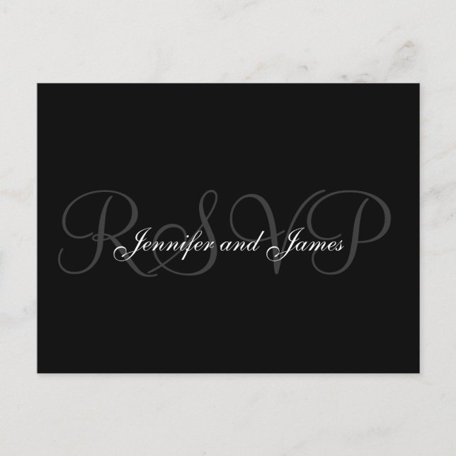 UAWG Postcard Wedding Monogram Names Einladungspostkarte (Vorderseite)