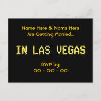 UAWG Postkarte. Schwarz & Gelb. Las Vegas Hochzeit