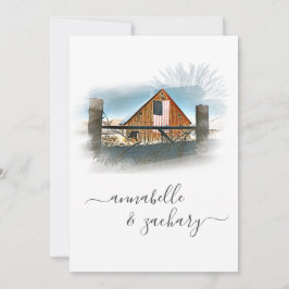 *~* UAWG QR Amerikanische Flagge Alter Stall AR19  Einladung