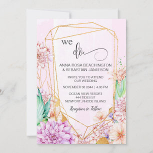 *~* UAWG QR AR15 Floral WE DO Geometric Wedding Einladung