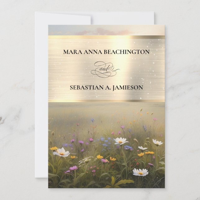 *~* UAWG QR AR31 Misty Blume Einladung Hochzeit (Vorderseite)