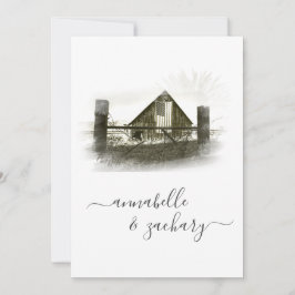 *~* UAWG QR Barn American Flag AR19 Wedding  Einladung