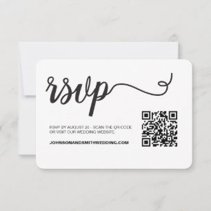 UAwg QR-Code für einfache Chic Wedding-Website RSVP Karte