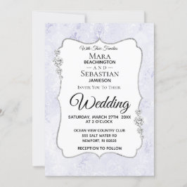 *~* UAWG + QR + FOTO Diamant Damask Hochzeit Einladung
