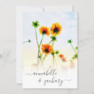 *~* UAWG - QR Red Orange Poppy FLORAL Wedding Invi Einladung