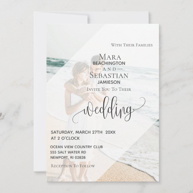 *~* UAWG QR rette $ ZWEI Foto Hochzeit Einladung (Vorderseite)