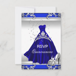UAWG Quinceanera 15. Geburtstag Royal Blue Dress Einladung