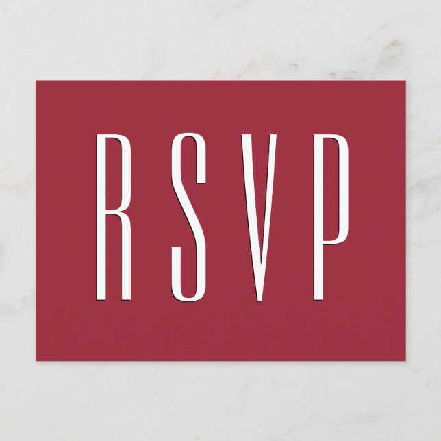 UAWG Red oder JEDE FARBEN Hochzeitsreaktion Einladungspostkarte (Vorderseite)