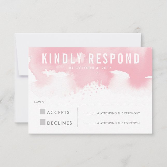 UAWG REPLANE REAKTION Modernes Aquarellrot Rosa RSVP Karte (Vorderseite)