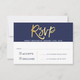 UAWG REPLY CARD Imitate Goldmedaille blau RSVP Karte