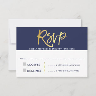 UAWG REPLY CARD Imitate Goldmedaille blau RSVP Karte