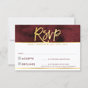 UAWG REPLY CARD Modernes Goldskript RSVP Karte