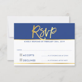 UAWG REPLY Moderne Glam königsblaue Imitate Goldfo RSVP Karte