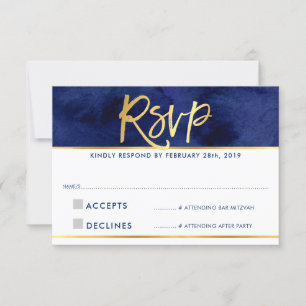 UAWG REPLY Modernes Aquarellgoldschreiben RSVP Karte