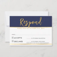 UAWG REPLY Modernes, einfaches Marineboldgold