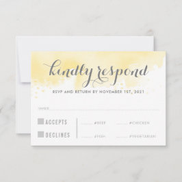 UAWG REPLY REPONSE Gelbe Wasserfarben RSVP Karte