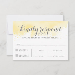 UAWG REPLY REPONSE Gelbe Wasserfarben RSVP Karte