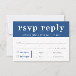 UAWG REPLY REPONSE Moderne fette Jungennacht blau RSVP Karte