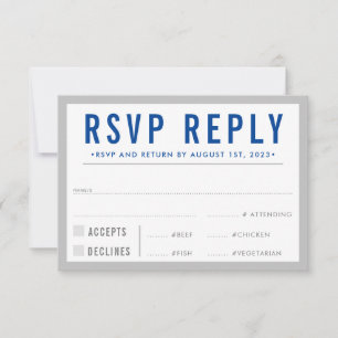 uAwg REPLY REPONSE Moderner, feiner Junge, grau RSVP Karte