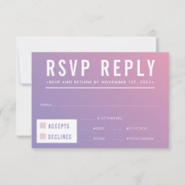 UAWG REPLY REPONY Modernes lila rosa Gradienten RSVP Karte