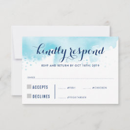 UAWG REPLY RESPONSE Blau Aquarell Erwachsenenmahlz RSVP Karte