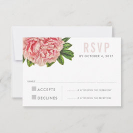 UAWG REPLY RESPONSE Chic pink floral peal Blume RSVP Karte