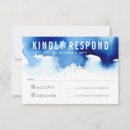 UAWG REPLY RESPONSE Moderne Aquarellblau RSVP Karte