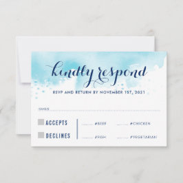 UAWG REPLY RESPONSE Moderne, blaue Aquarellmahlzei RSVP Karte