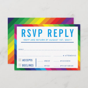 uAwg REPLY RESPONSE Moderner, farbenfroher Regenbo RSVP Karte