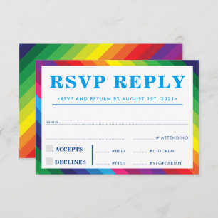 uAwg REPLY RESPONSE Moderner, farbenfroher Regenbo RSVP Karte