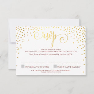 UAWG REPLY stilvolle niedliche Mini-Goldmedaille K RSVP Karte