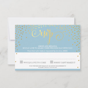 UAWG REPLY stilvolle rustikale Mini-Gold Konfetti  RSVP Karte