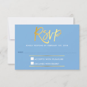 UAWG REPONSE-Imitate Gold-Typ Maisblume Blau RSVP Karte