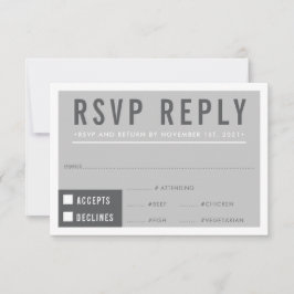UAWG REPONSE Moderne Blockminimalistisch grau RSVP Karte