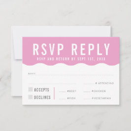 UAWG REPONSE Moderne, fett niedliche Welle rosa RSVP Karte