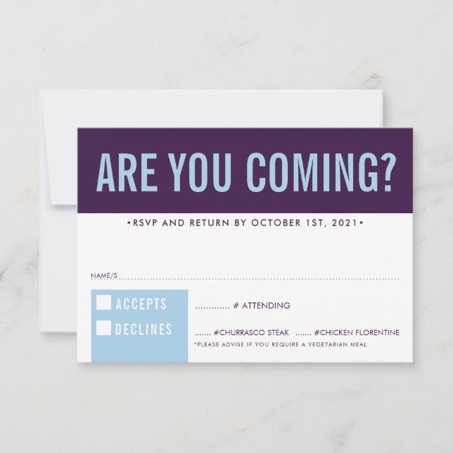 UAWG REPONSE-SPIELSPIEGEL Blassblau RSVP Karte (Vorderseite)