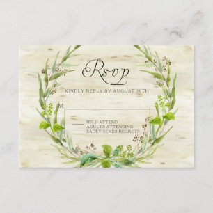 UAWG Response BOHO Rustikaler Wald Leaf Samen Wrea RSVP Karte