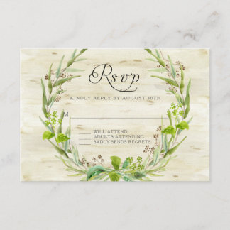 UAWG Response BOHO Rustikaler Wald Leaf Samen Wrea RSVP Karte