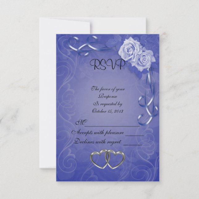 UAWG Response Card Blue Rose RSVP Karte (Vorderseite)