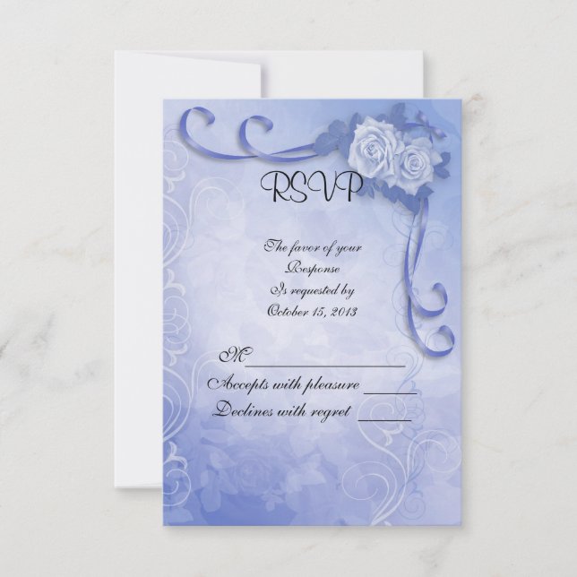 UAWG Response Card Blue Rose RSVP Karte (Vorderseite)