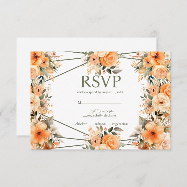 UAwg Response Card für die Sommermenüs der Peach S RSVP Karte (Vorne/Hinten)