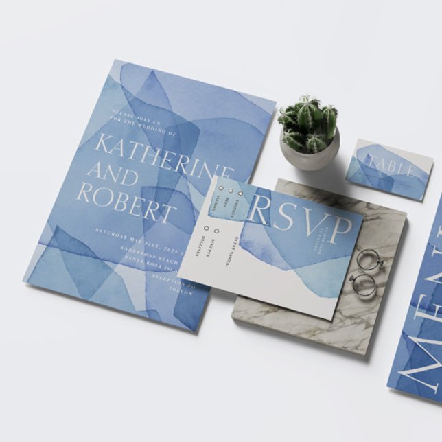 UAwg Response Card für moderne Aquarellformen RSVP Karte (Von Creator hochgeladen)